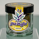 Lemon Kush 2 Gramm CBD-Blüten Gras im Glas