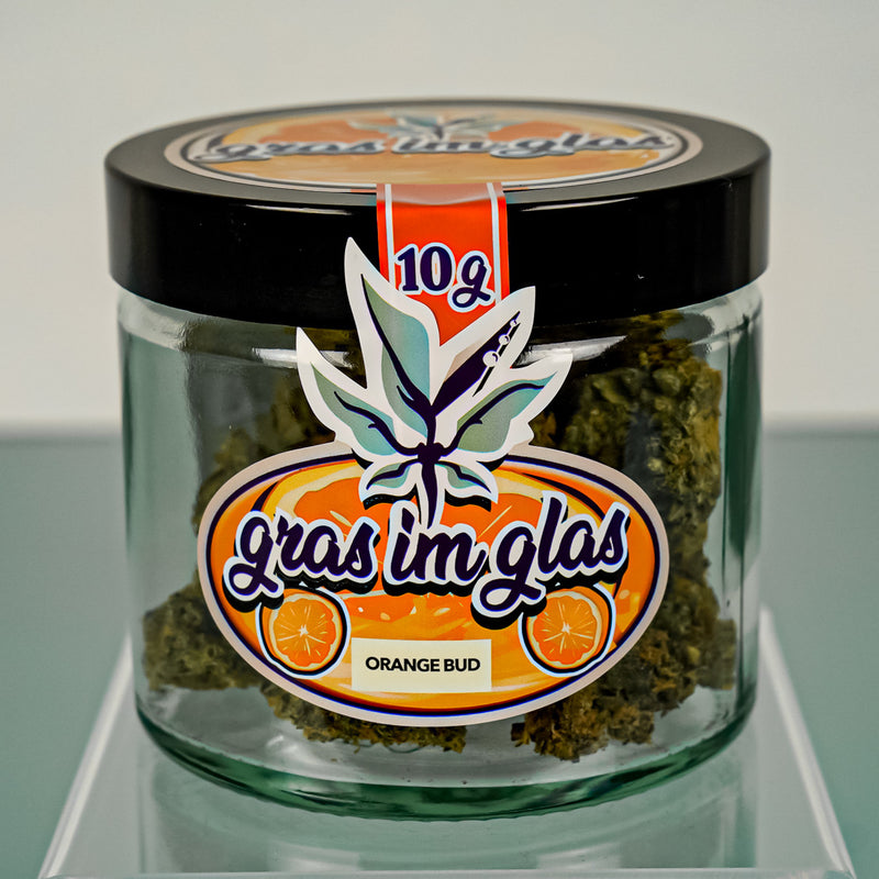 Orange Bud 10 Gramm CBD-Blüten Gras im Glas