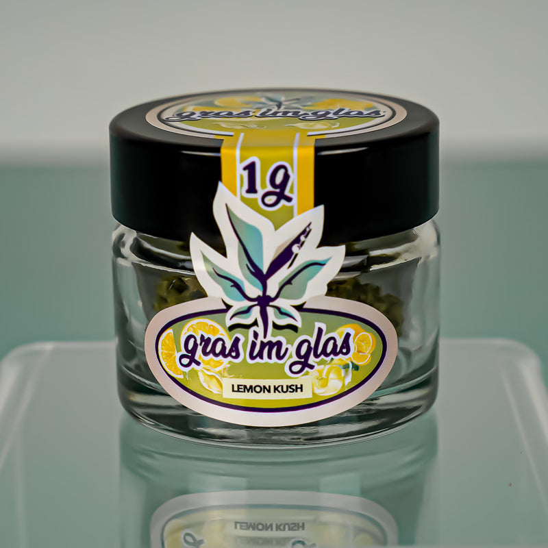 Lemon Kush 1 Gramm CBD-Blüten Gras im Glas