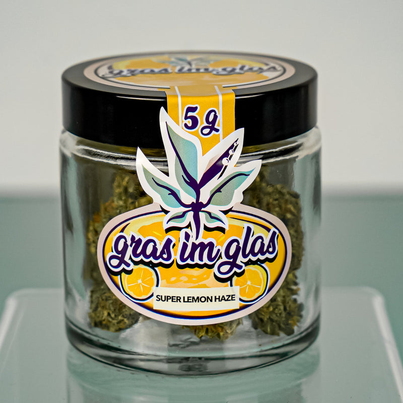 Super Lemon Haze 5 Gramm CBD-Blüten Gras im Glas